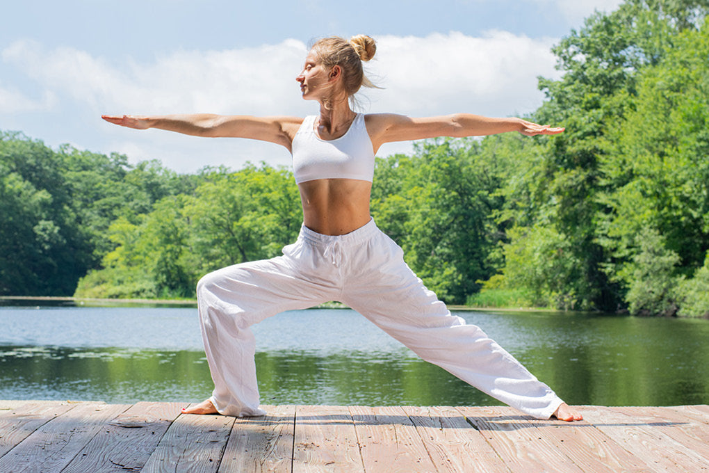 yoga on lake