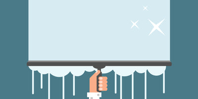 illustration of someone washing a window 