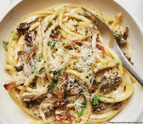 creamy mushroom linguine pasta 